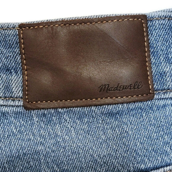 Madewell The Perfect Vintage Jean High Rise Raw Hem Crop Ankle Blue Denim 24 - Picture 10 of 15